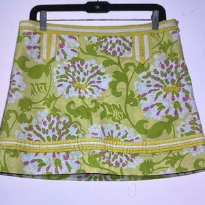 Lilly Pulitzer Jubilee Heatherly Floral Yellow Skort